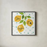 Mellow Yellow V by Farida Zaman. Shown in a sleek black glass frame for a contemporary gallery look. Available as an archival giclee rolled canvas, fine art paper, or poster print. SKU 45905a.