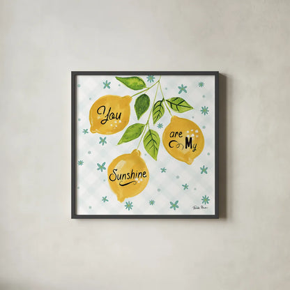 Mellow Yellow V by Farida Zaman. Shown in a sleek black glass frame for a contemporary gallery look. Available as an archival giclee rolled canvas, fine art paper, or poster print. SKU 45905a.