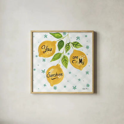 Mellow Yellow V by Farida Zaman. Shown in a natural wood glass frame for a timeless modern aesthetic. Available as an archival giclee rolled canvas, fine art paper, or poster print. SKU 45905a.