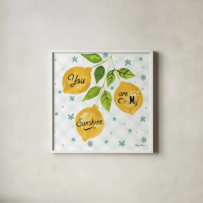 Mellow Yellow V by Farida Zaman. Shown in a crisp white glass frame for a clean and minimalist style. Available as an archival giclee rolled canvas, fine art paper, or poster print. SKU 45905a.