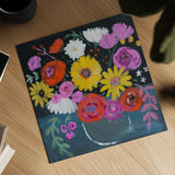 Midnight Floral by Farida Zaman. Shown as a detailed flat fine art print, highlighting archival giclee quality. Available as an archival giclee rolled canvas, fine art paper, or poster print. SKU 38719a.