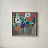 Midnight Magic by Farida Zaman. Shown in a natural wood glass frame for a timeless modern aesthetic. Available as an archival giclee rolled canvas, fine art paper, or poster print. SKU 32165a.