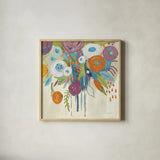 Midnight Magic Autumn by Farida Zaman. Shown in a natural wood glass frame for a timeless modern aesthetic. Available as an archival giclee rolled canvas, fine art paper, or poster print. SKU 36201a.