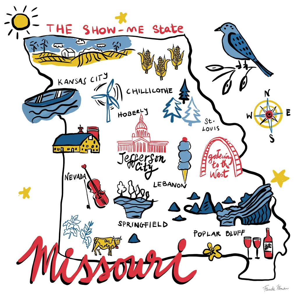 Missouri by Farida Zaman. SKU 87827a. Archival Giclee Fine art print for wall decor.