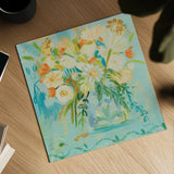 Misty Blue by Farida Zaman. Shown as a detailed flat fine art print, highlighting archival giclee quality. Available as an archival giclee rolled canvas, fine art paper, or poster print. SKU 32166a.