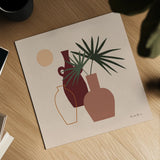 Mod Vessels I by Farida Zaman. Shown as a detailed flat fine art print, highlighting archival giclee quality. Available as an archival giclee rolled canvas, fine art paper, or poster print. SKU 77711a.