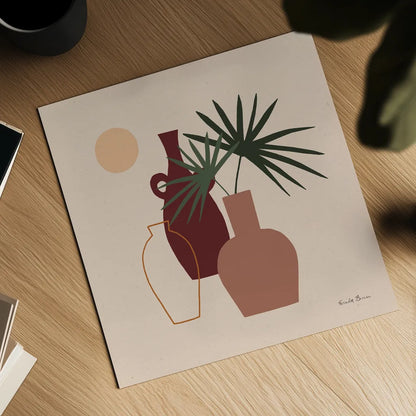 Mod Vessels I by Farida Zaman. Shown as a detailed flat fine art print, highlighting archival giclee quality. Available as an archival giclee rolled canvas, fine art paper, or poster print. SKU 77711a.