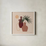 Mod Vessels I by Farida Zaman. Shown in a crisp white glass frame for a clean and minimalist style. Available as an archival giclee rolled canvas, fine art paper, or poster print. SKU 77711a.