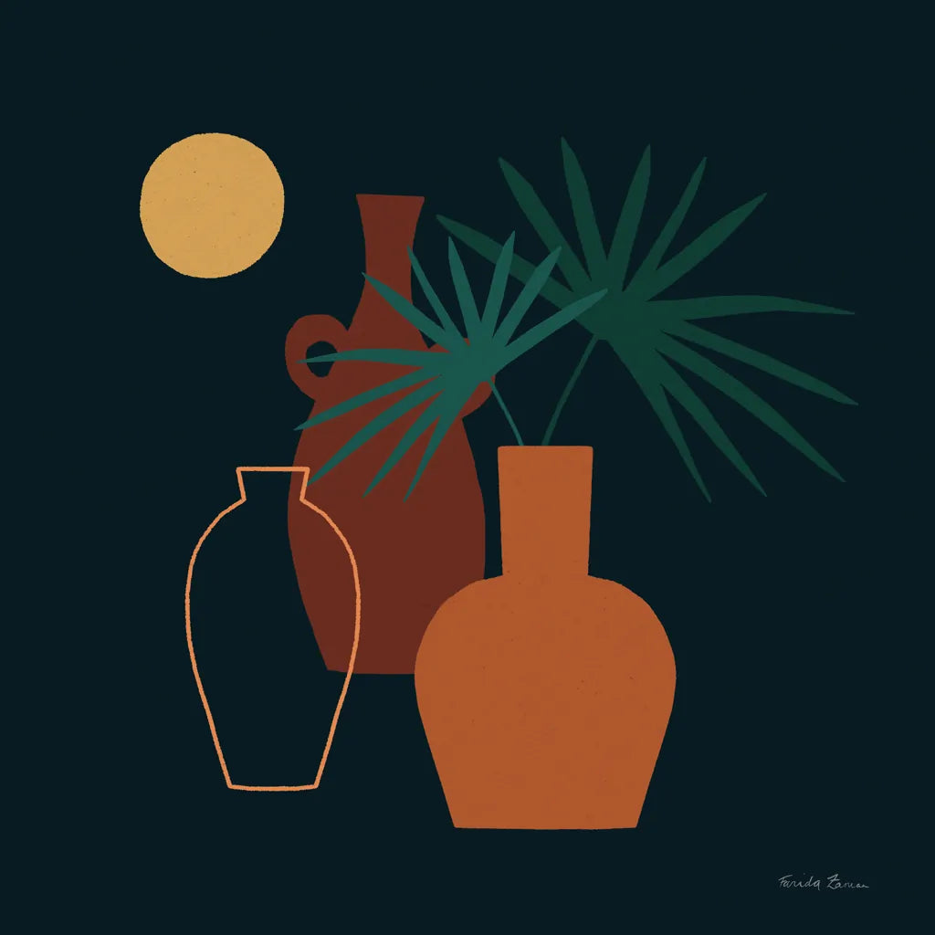 Mod Vessels I Regal by Farida Zaman. SKU 81116a. Archival Giclee Fine art print for wall decor.