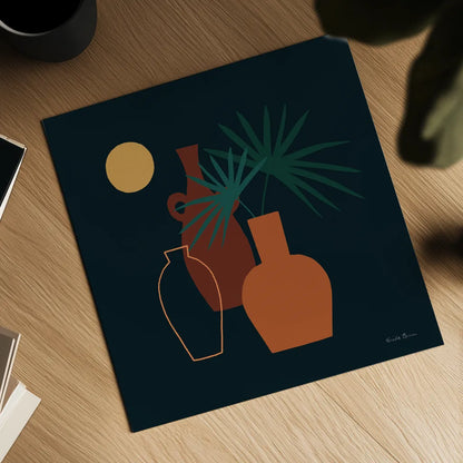 Mod Vessels I Regal by Farida Zaman. Shown as a detailed flat fine art print, highlighting archival giclee quality. Available as an archival giclee rolled canvas, fine art paper, or poster print. SKU 81116a.