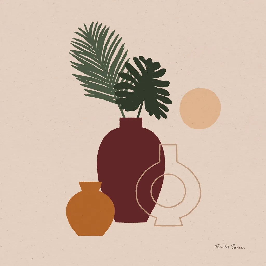 Mod Vessels II by Farida Zaman. SKU 77712a. Archival Giclee Fine art print for wall decor.