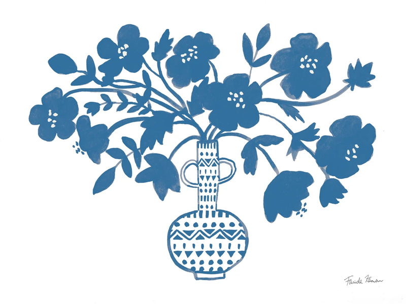 Modern Vallarta Blue I White by Farida Zaman