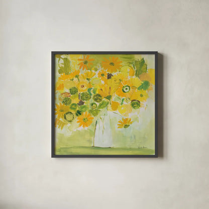 Morning Glow by Farida Zaman. Shown in a sleek black glass frame for a contemporary gallery look. Available as an archival giclee rolled canvas, fine art paper, or poster print. SKU 38701a.