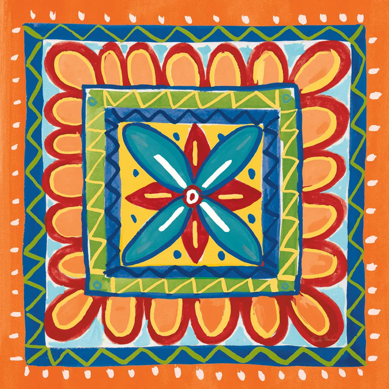 Mucho Caliente IX Orange by Farida Zaman. SKU 79342a. Archival Giclee Fine art print for wall decor.