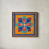 Mucho Caliente VI by Farida Zaman. Shown in a sleek black glass frame for a contemporary gallery look. Available as an archival giclee rolled canvas, fine art paper, or poster print. SKU 78254a.
