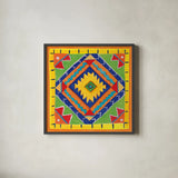 Mucho Caliente VII by Farida Zaman. Shown in a sleek black glass frame for a contemporary gallery look. Available as an archival giclee rolled canvas, fine art paper, or poster print. SKU 78255a.