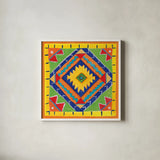 Mucho Caliente VII by Farida Zaman. Shown in a crisp white glass frame for a clean and minimalist style. Available as an archival giclee rolled canvas, fine art paper, or poster print. SKU 78255a.