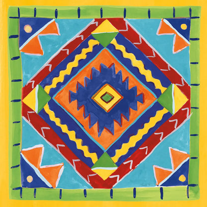 Mucho Caliente VII Blue by Farida Zaman. SKU 79340a. Archival Giclee Fine art print for wall decor.