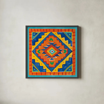 Mucho Caliente VIII by Farida Zaman. Shown in a sleek black glass frame for a contemporary gallery look. Available as an archival giclee rolled canvas, fine art paper, or poster print. SKU 78256a.