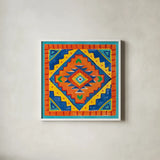 Mucho Caliente VIII by Farida Zaman. Shown in a crisp white glass frame for a clean and minimalist style. Available as an archival giclee rolled canvas, fine art paper, or poster print. SKU 78256a.