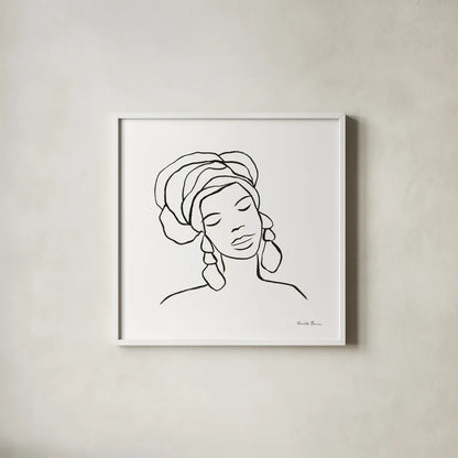 Muse I by Farida Zaman. Shown in a crisp white glass frame for a clean and minimalist style. Available as an archival giclee rolled canvas, fine art paper, or poster print. SKU 68001a.
