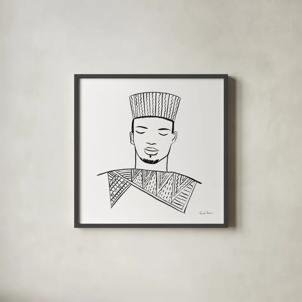 Muse III by Farida Zaman. Shown in a sleek black glass frame for a contemporary gallery look. Available as an archival giclee rolled canvas, fine art paper, or poster print. SKU 68733a.