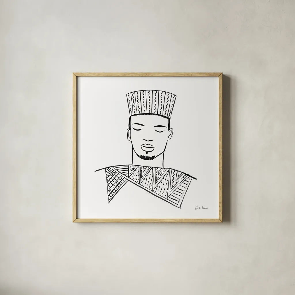 Muse III by Farida Zaman. Shown in a natural wood glass frame for a timeless modern aesthetic. Available as an archival giclee rolled canvas, fine art paper, or poster print. SKU 68733a.