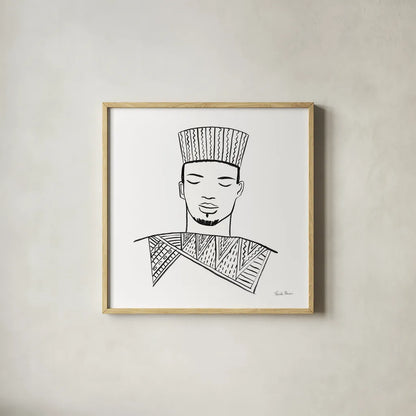 Muse III by Farida Zaman. Shown in a natural wood glass frame for a timeless modern aesthetic. Available as an archival giclee rolled canvas, fine art paper, or poster print. SKU 68733a.