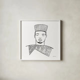 Muse III by Farida Zaman. Shown in a crisp white glass frame for a clean and minimalist style. Available as an archival giclee rolled canvas, fine art paper, or poster print. SKU 68733a.