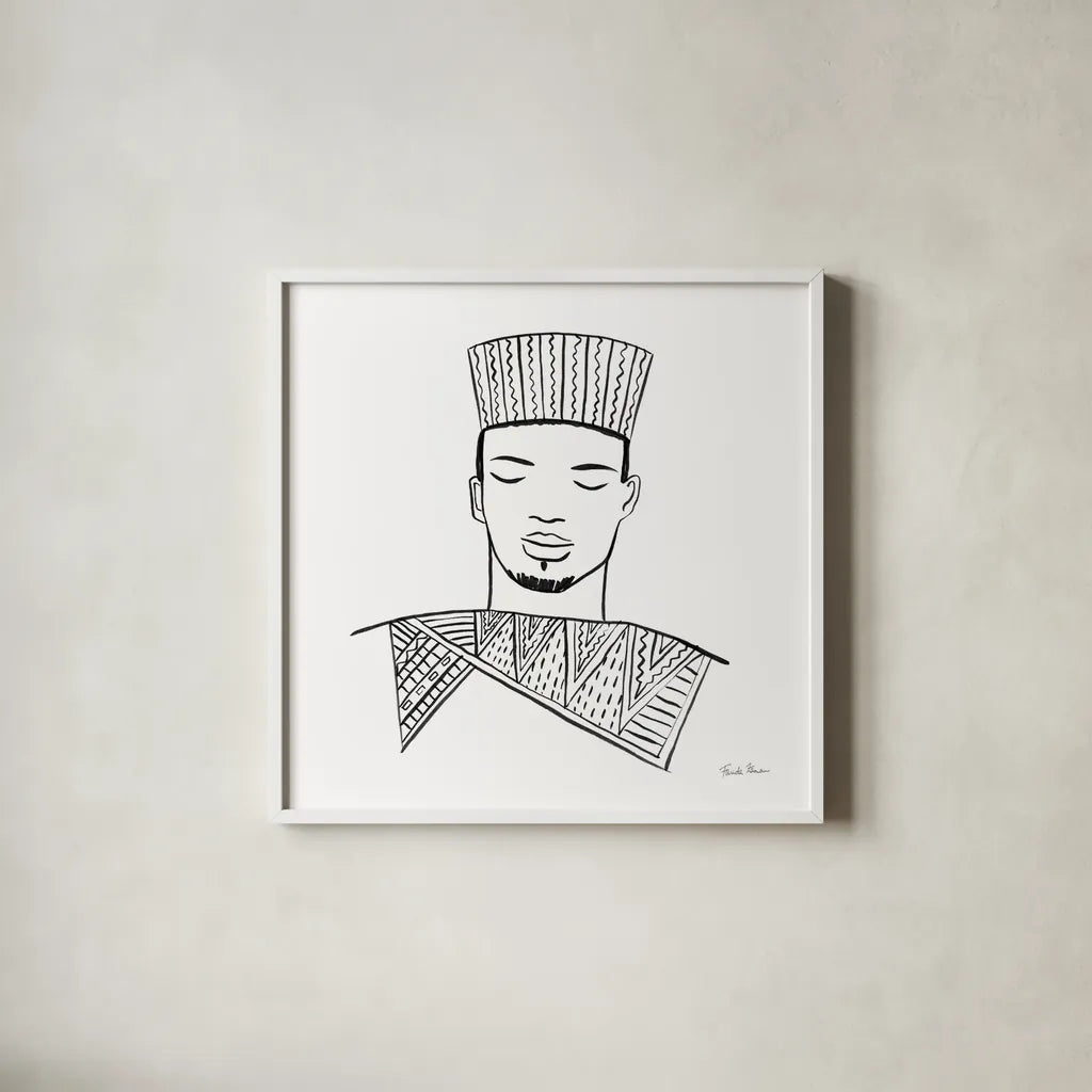 Muse III by Farida Zaman. Shown in a crisp white glass frame for a clean and minimalist style. Available as an archival giclee rolled canvas, fine art paper, or poster print. SKU 68733a.