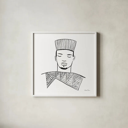 Muse III by Farida Zaman. Shown in a crisp white glass frame for a clean and minimalist style. Available as an archival giclee rolled canvas, fine art paper, or poster print. SKU 68733a.