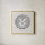 Mystic Zodiac II by Farida Zaman. Shown in a natural wood glass frame for a timeless modern aesthetic. Available as an archival giclee rolled canvas, fine art paper, or poster print. SKU 73781a.