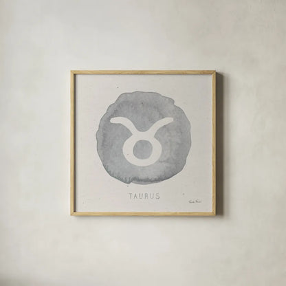 Mystic Zodiac II by Farida Zaman. Shown in a natural wood glass frame for a timeless modern aesthetic. Available as an archival giclee rolled canvas, fine art paper, or poster print. SKU 73781a.