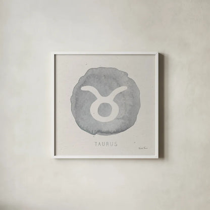 Mystic Zodiac II by Farida Zaman. Shown in a crisp white glass frame for a clean and minimalist style. Available as an archival giclee rolled canvas, fine art paper, or poster print. SKU 73781a.