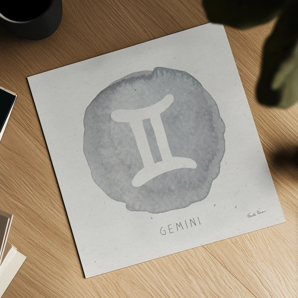 Mystic Zodiac III by Farida Zaman. Shown as a detailed flat fine art print, highlighting archival giclee quality. Available as an archival giclee rolled canvas, fine art paper, or poster print. SKU 73782a.