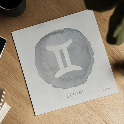 Mystic Zodiac III by Farida Zaman. Shown as a detailed flat fine art print, highlighting archival giclee quality. Available as an archival giclee rolled canvas, fine art paper, or poster print. SKU 73782a.