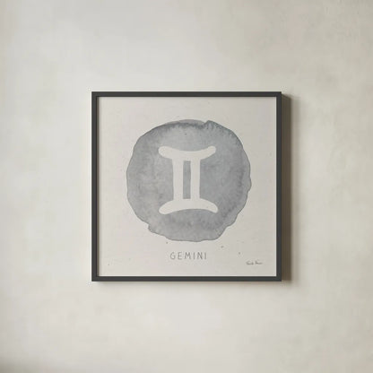 Mystic Zodiac III by Farida Zaman. Shown in a sleek black glass frame for a contemporary gallery look. Available as an archival giclee rolled canvas, fine art paper, or poster print. SKU 73782a.