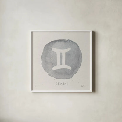 Mystic Zodiac III by Farida Zaman. Shown in a crisp white glass frame for a clean and minimalist style. Available as an archival giclee rolled canvas, fine art paper, or poster print. SKU 73782a.