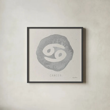 Mystic Zodiac IV by Farida Zaman. Shown in a sleek black glass frame for a contemporary gallery look. Available as an archival giclee rolled canvas, fine art paper, or poster print. SKU 73783a.