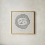 Mystic Zodiac IV by Farida Zaman. Shown in a natural wood glass frame for a timeless modern aesthetic. Available as an archival giclee rolled canvas, fine art paper, or poster print. SKU 73783a.