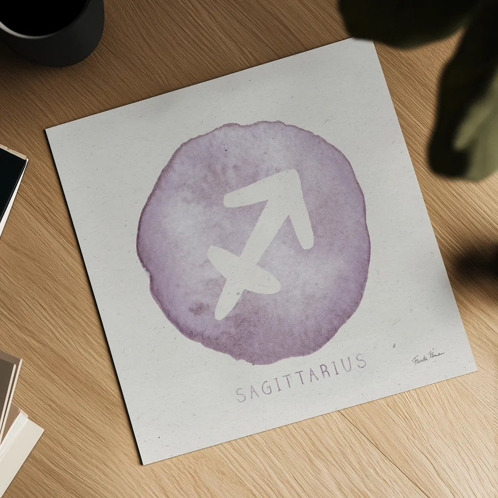 Mystic Zodiac IX by Farida Zaman. Shown as a detailed flat fine art print, highlighting archival giclee quality. Available as an archival giclee rolled canvas, fine art paper, or poster print. SKU 73788a.