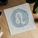 Mystic Zodiac V by Farida Zaman. Shown as a detailed flat fine art print, highlighting archival giclee quality. Available as an archival giclee rolled canvas, fine art paper, or poster print. SKU 73784a.