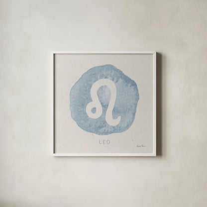 Mystic Zodiac V by Farida Zaman. Shown in a crisp white glass frame for a clean and minimalist style. Available as an archival giclee rolled canvas, fine art paper, or poster print. SKU 73784a.