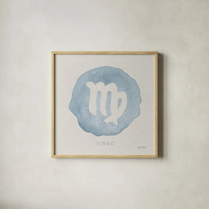 Mystic Zodiac VI by Farida Zaman. Shown in a natural wood glass frame for a timeless modern aesthetic. Available as an archival giclee rolled canvas, fine art paper, or poster print. SKU 73785a.