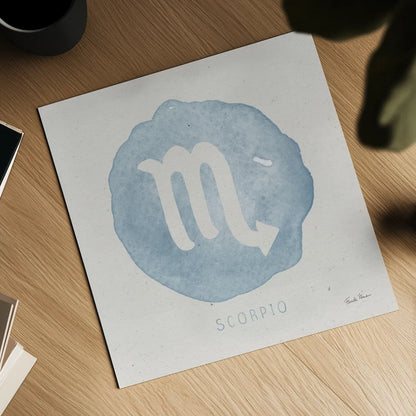 Mystic Zodiac VIII by Farida Zaman. Shown as a detailed flat fine art print, highlighting archival giclee quality. Available as an archival giclee rolled canvas, fine art paper, or poster print. SKU 73787a.