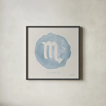 Mystic Zodiac VIII by Farida Zaman. Shown in a sleek black glass frame for a contemporary gallery look. Available as an archival giclee rolled canvas, fine art paper, or poster print. SKU 73787a.