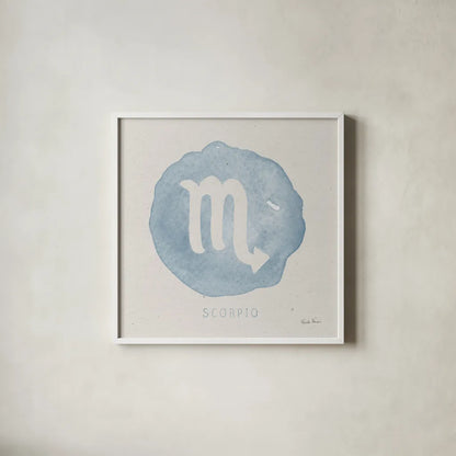 Mystic Zodiac VIII by Farida Zaman. Shown in a crisp white glass frame for a clean and minimalist style. Available as an archival giclee rolled canvas, fine art paper, or poster print. SKU 73787a.