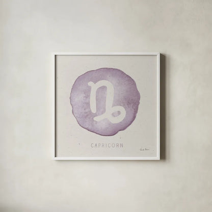 Mystic Zodiac X by Farida Zaman. Shown in a crisp white glass frame for a clean and minimalist style. Available as an archival giclee rolled canvas, fine art paper, or poster print. SKU 73789a.