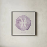 Mystic Zodiac XII by Farida Zaman. Shown in a sleek black glass frame for a contemporary gallery look. Available as an archival giclee rolled canvas, fine art paper, or poster print. SKU 73798a.