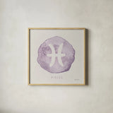 Mystic Zodiac XII by Farida Zaman. Shown in a natural wood glass frame for a timeless modern aesthetic. Available as an archival giclee rolled canvas, fine art paper, or poster print. SKU 73798a.